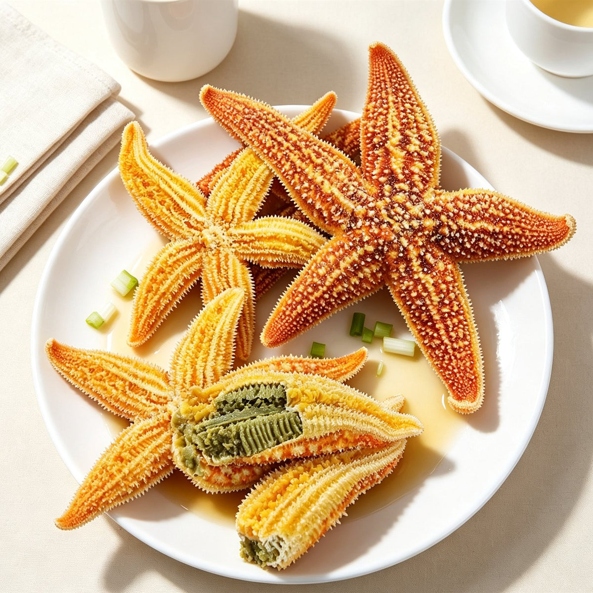 Fresh Golden Starfish Seafood Delicacy