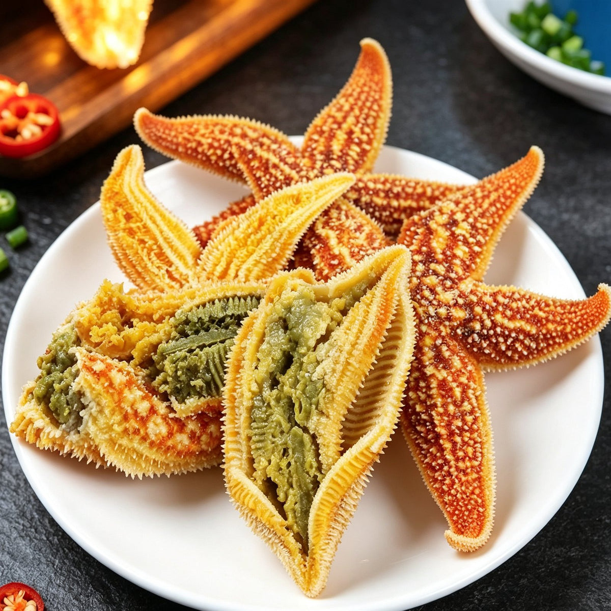 Fresh Golden Starfish Seafood Delicacy