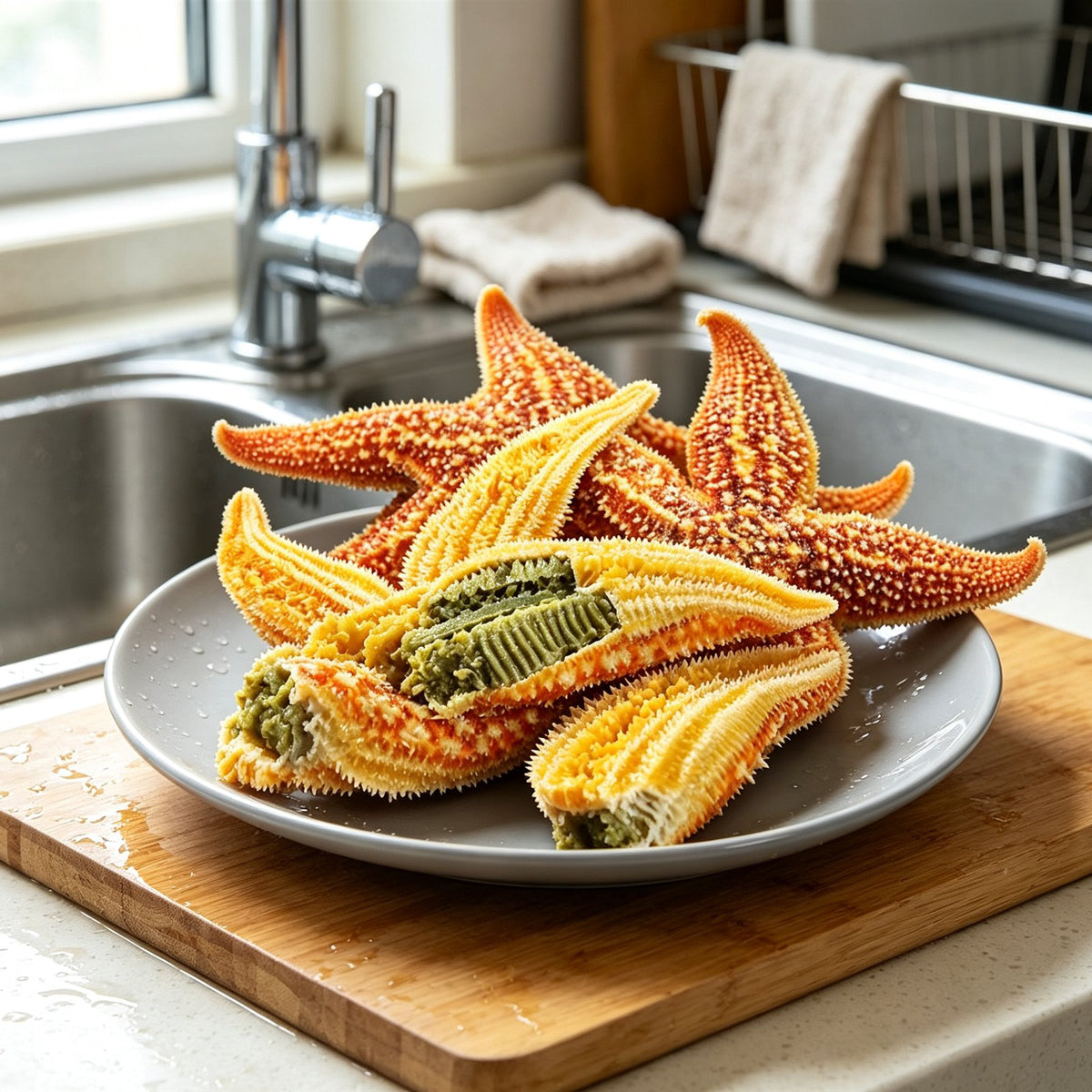 Fresh Golden Starfish Seafood Delicacy